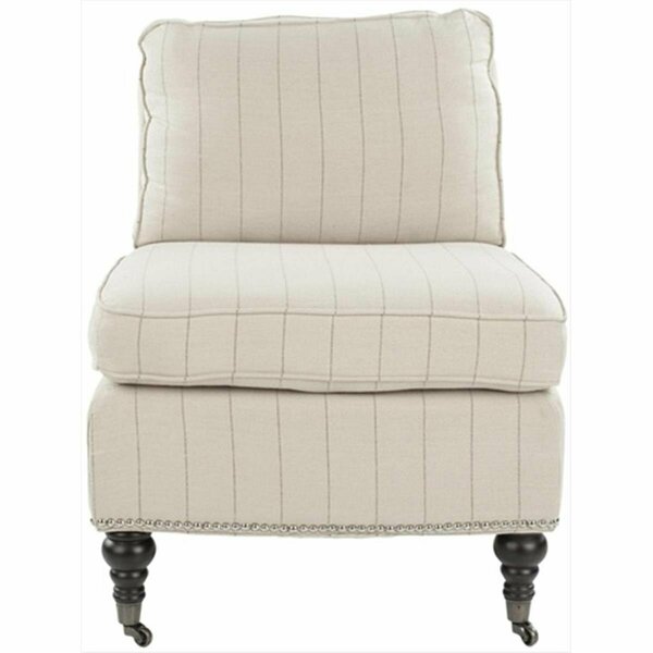 Safavieh Zoey Grey Pinstripe Armless Club Chair Grey Pinstripe MCR4584E